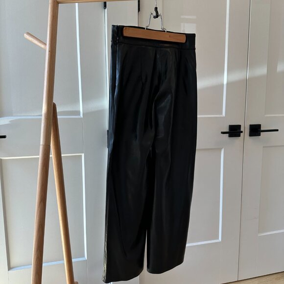 Zara Black Faux Leather Culottes Size Small - Picture 3 of 6